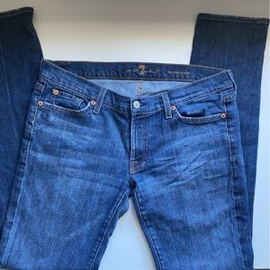7 For All Mankind Roxanne Skinny Leg Medium Wash Low Rise Denim Jeans size 31